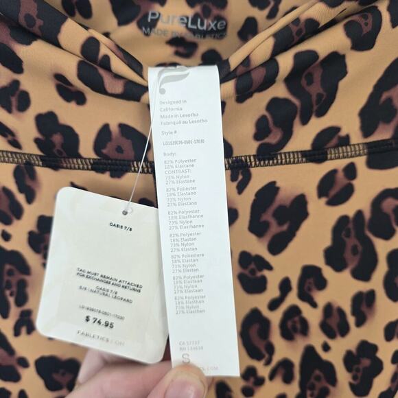 Fabletics Leopard Print Oasis Pureluxe High-Waisted 7/8 Fitness Leggings Size S - Picture 6 of 8